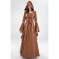 Retro Hooded Dresses Horn Sleeve Square Neck Costume Full Skirted Stage YM9304