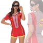 Checkered One Piece Racing Uniform Night Club Cheerleading Stage Costumes MS5062