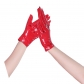 European and American Short High Elastic Bright Leather PU Gloves 68323