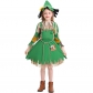 Green Fake Two Girls Puppet Dress With Flowers Patches Of Straw Doll Costume PS82325