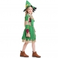 Green Fake Two Girls Puppet Dress With Flowers Patches Of Straw Doll Costume PS82325
