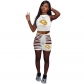 Cut Out Pants Women One Sleeve Crop Top Sexy Two Piece Set M062
