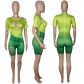 Short Sleeve Gradient Bodycon Rompers Womens Jumpsuit M064