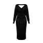 Autumn And Winter Casual Knit Wool Dress Women Clothing DM1902