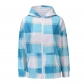 Checked Woolen Cloth Flannel Shirt Zipper Hooded Cardigan Women Coats LQ168