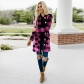 Shirt With Long Sleeve Single Breasted Plaid Flannel Women Midi Coats LQ172