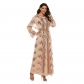 High Density Bead Embroidery Maxi Ladies Elegant Flared Sleeve Moslem Dress 20212a