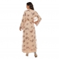 High Density Bead Embroidery Maxi Ladies Elegant Flared Sleeve Moslem Dress 20212a