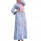 Middle East Turkish Flower Robe Dressabaya Muslim Clothing Elegant Dress 20274