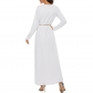 Muslim Basic Long Sleeved Waistband Maxi Plus Size African Church Dress 21001