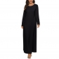 Muslim Basic Long Sleeved Waistband Maxi Plus Size African Church Dress 21001