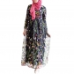 Lace Embroidery Ladies Partyl Dubai Sweet Flower Mesh Dress Women 21002