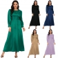 Woman Soft Long Sleeve Shapewear Elegant Satin Maxi Muslim Dress 21412