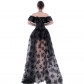 Shapewear Set Skirt Breast Holding Lace Short Sleeve Peplum Court Corset Dress WK2276A