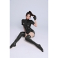 Zipper Crotch Bodysuit Nightclub One Piece Coat Glossy Patent Leather Jumpsuit 6853