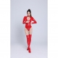 Long Sleeve Tights PU Sexy Underwear Bright Jumpsuit Patent Leather Bodysuit  6844