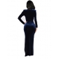 V-neck long-sleeved open candle chiffon party evening dress M88067