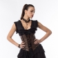Gothic Steampunk Leather Court PU Dark Vintage Sexy Lace Up Corset Top H3821