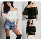 Sexy Lace Off-Shoulder Tops M30063