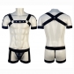 Men's Sexy Bandage Underwear Leather Bodysuits Porn Body Teddies Suit M6833