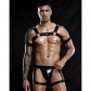 Men's Sexy Bandage Underwear Leather Bodysuits Porn Body Teddies Suit M6833