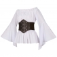 Women's Renaissance Long Sleeved Pleated Waist Bohemian Pirate Shirt Belt SM3024