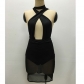 sexy Mesh See-thought Deep V Dress M8205