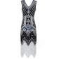 Retro Sequins V-neck Evening Dress M30381
