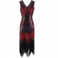 Retro Sequins V-neck Evening Dress M30381