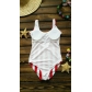 Red White Stripe Women One Piece Swimsuit With Cup ZL1806