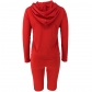 S-2XL hooded zipper sweater tights two-piece sports suit 9253