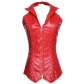 Best selling adult red black leather corset m1982