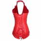 Best selling adult red black leather corset m1982