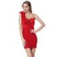 Red Elastic Bandage Mini Dress Sexy Party Wear S424465