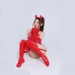 Cosplay Club Cat Girl Uniform Sexy Jumpsuit Conjoined Leather Bodysuit XX6839