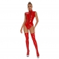 Club Open Crotch Zipper Bright Leather Sexy Bright Patent Leather Jumpsuit XX6857