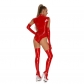Club Open Crotch Zipper Bright Leather Sexy Bright Patent Leather Jumpsuit XX6857