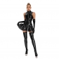 Glossy Patent One Piece Leather Dress Mirror Sheath Leather Dress XX6864