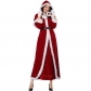 Women Fur Trim Christmas Santa Claus Cloak Xmas Costumes M1194