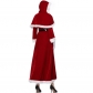 Women Fur Trim Christmas Santa Claus Cloak Xmas Costumes M1194