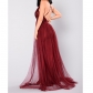 Deep V-neck Women Long Evening Dress M19001