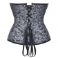 Women Sexy Jacquard Floral Overbust Corset With Zipper Bustier Top M1441