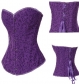 heart pattern purple satin corset m1850