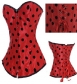 red satin corset with black dot m1849b