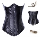 top quality black leather underbust corset m1993