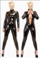 Sexy black shine pvc jumpsuit M7071