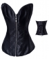 black overbust sexy satin corset m1891