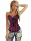red jacquard corset with pleated lace m1865b