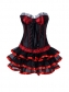 women black satin corset with pretty skirt m1202