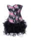 women floral corset with fluffy skirt m1995